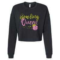 Bowling Team Queen Women Gift Bowling Cropped Pullover Crew