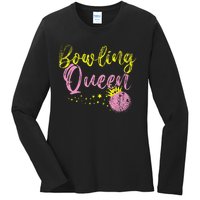 Bowling Team Queen Women Gift Bowling Ladies Long Sleeve Shirt