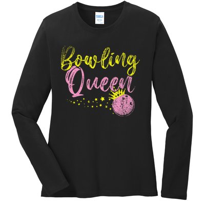 Bowling Team Queen Women Gift Bowling Ladies Long Sleeve Shirt