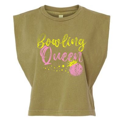 Bowling Team Queen Women Gift Bowling Garment-Dyed Women's Muscle Tee