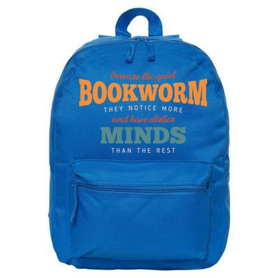 Beware The Quiet Bookworm Meaningful Gift 16 in Basic Backpack