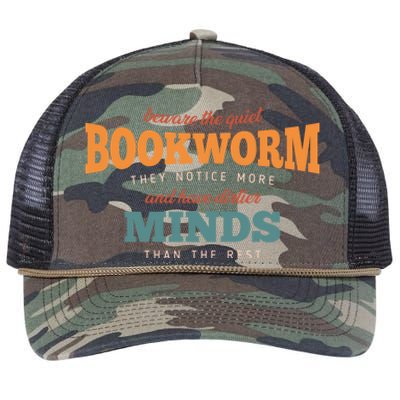 Beware The Quiet Bookworm Meaningful Gift Retro Rope Trucker Hat Cap