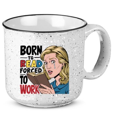 Born To Read Funny Booktok Favorite Reader Book Lover Gift | Spicy Books 15oz Campfire Ceramic Mug