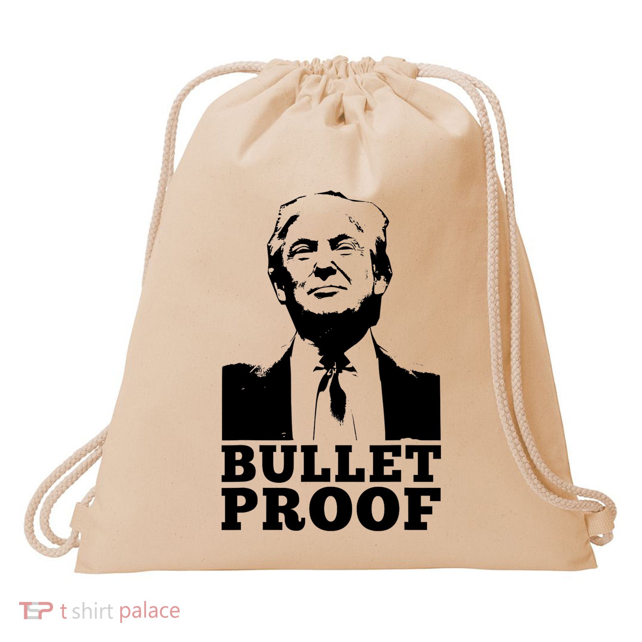 Bulletproof Trump Resilient Leader Design Drawstring Bag