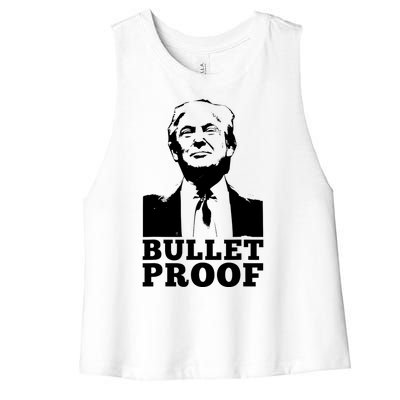 Bulletproof Trump Resilient Leader Design Women's Racerback Cropped Tank