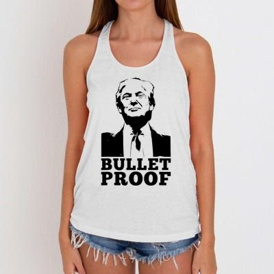 Bulletproof Trump Resilient Leader Design Women's Knotted Racerback Tank