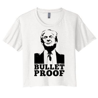 Bulletproof Trump Resilient Leader Design Women's Crop Top Tee