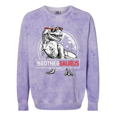 Brothersaurus T rex Dinosaur Brother Saurus Family Matching Colorblast Crewneck Sweatshirt