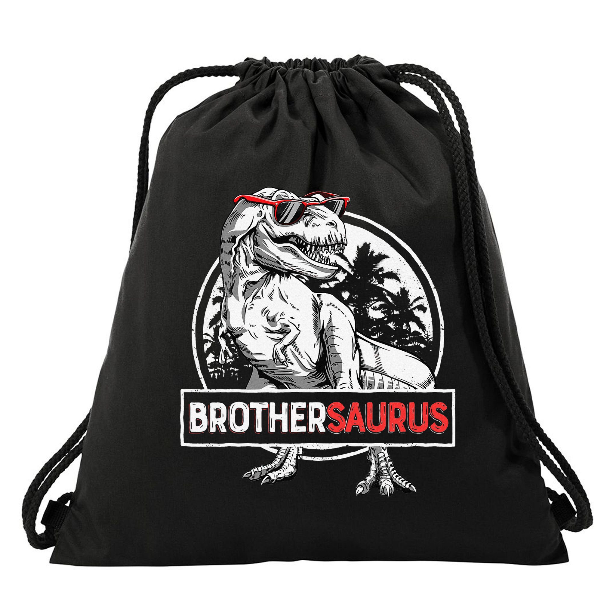 Brothersaurus T rex Dinosaur Brother Saurus Family Matching Drawstring Bag
