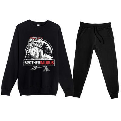 Brothersaurus T rex Dinosaur Brother Saurus Family Matching Premium Crewneck Sweatsuit Set