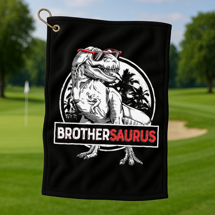 Brothersaurus T rex Dinosaur Brother Saurus Family Matching Golf Towel