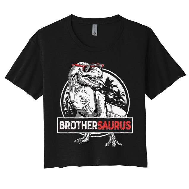 Brothersaurus T rex Dinosaur Brother Saurus Family Matching Crop Top