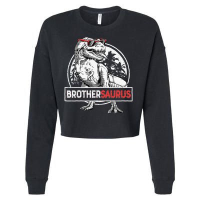 Brothersaurus T rex Dinosaur Brother Saurus Family Matching Cropped Pullover Crew