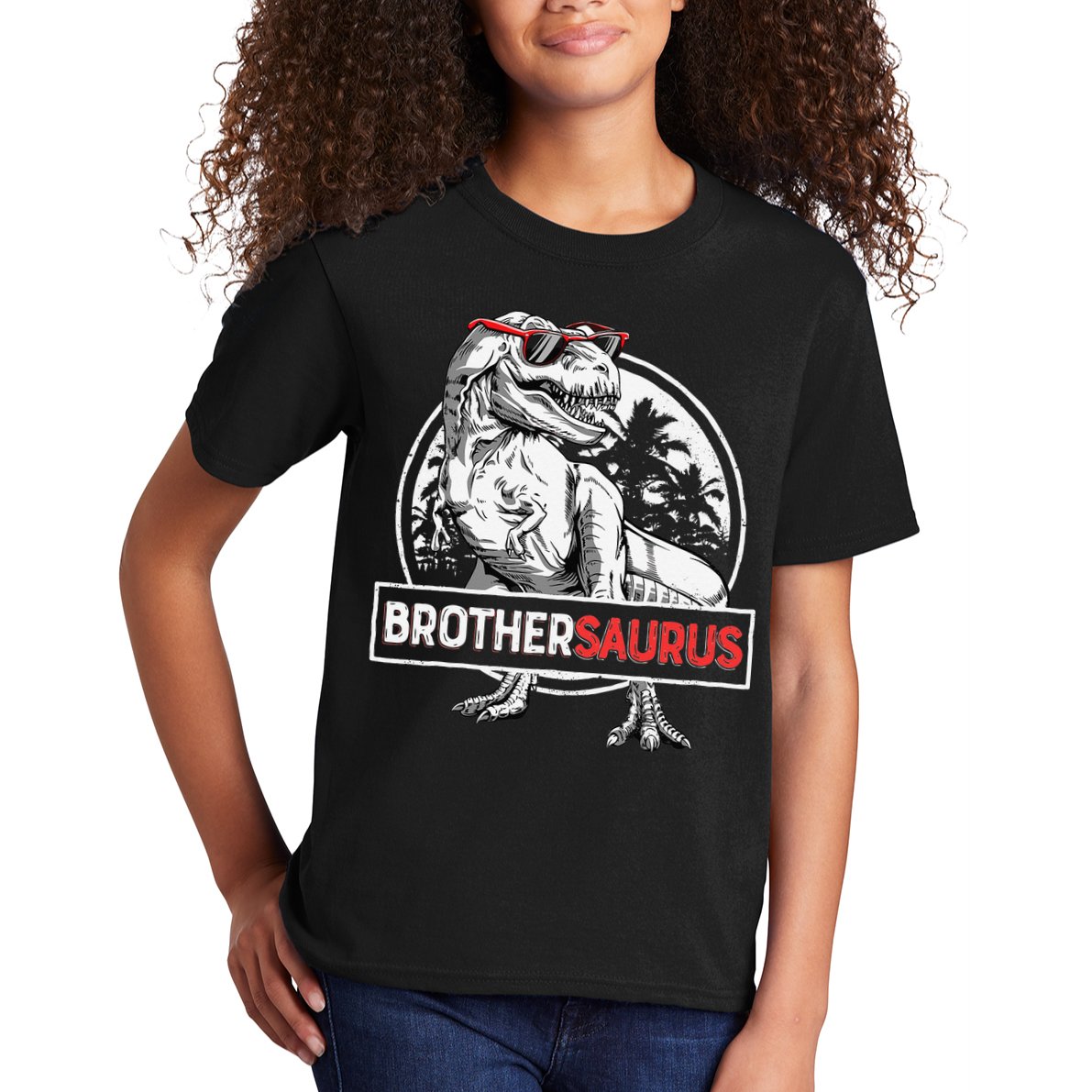Brothersaurus T rex Dinosaur Brother Saurus Family Matching Kids T-Shirt