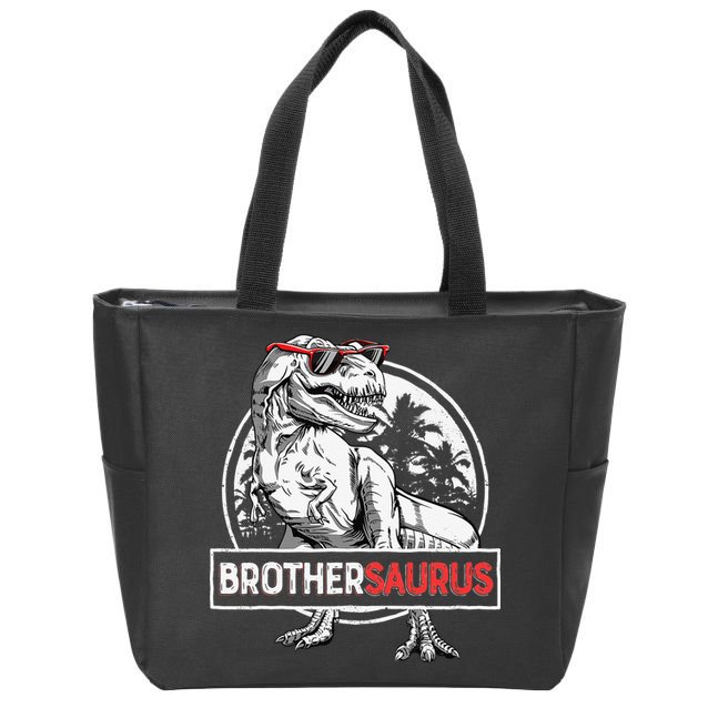 Brothersaurus T rex Dinosaur Brother Saurus Family Matching Zip Tote Bag