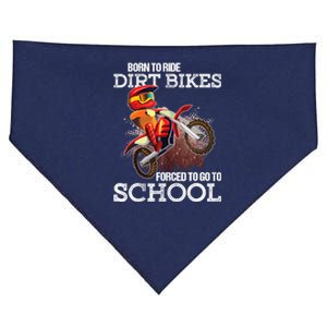 Born To Ride Dirt Bikes Forced To Go To School Gift USA-Made Doggie Bandana