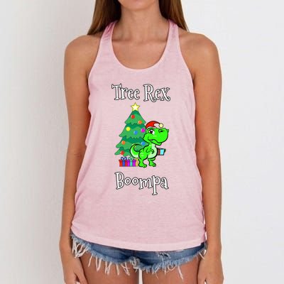 Boompa Tree Rex Matching Trex Dinosaur Family Christmas Gift Women's Knotted Racerback Tank