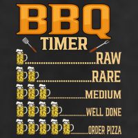 BBQ Timer Raw Rare Medium Well Done Grill Lovers 7 Panel Mesh Trucker Snapback Hat