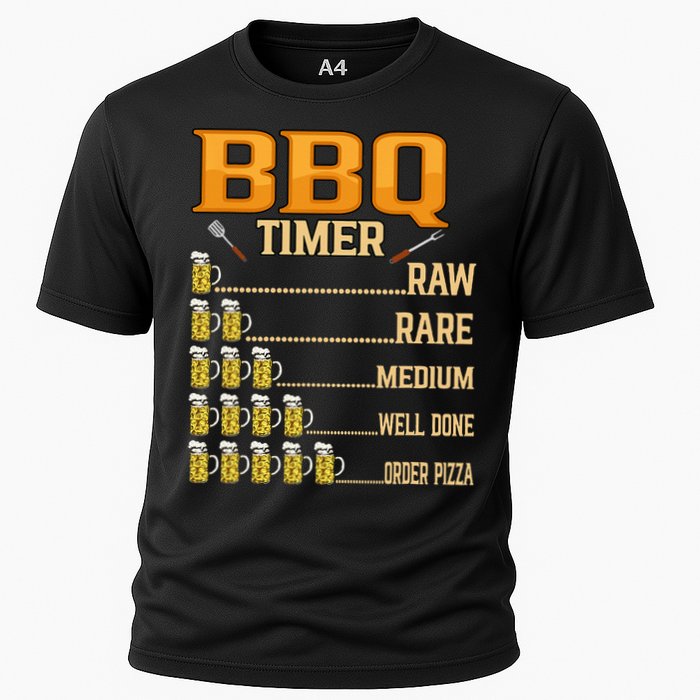 BBQ Timer Raw Rare Medium Well Done Grill Lovers Cooling Performance Crew T-Shirt