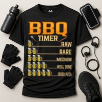 BBQ Timer Raw Rare Medium Well Done Grill Lovers Cooling Performance Crew T-Shirt