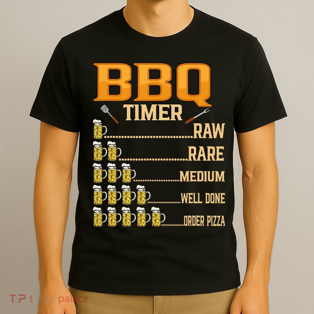 BBQ Timer Raw Rare Medium Well Done Grill Lovers T-Shirt