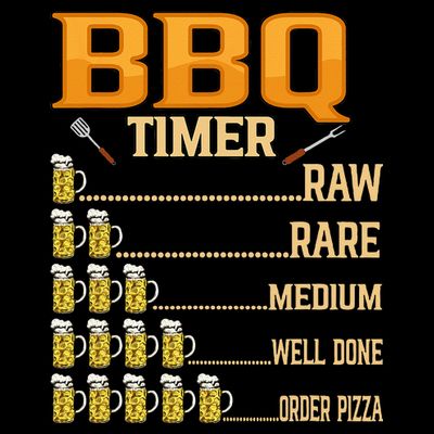 BBQ Timer Raw Rare Medium Well Done Grill Lovers T-Shirt