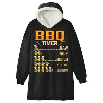 BBQ Timer Raw Rare Medium Well Done Grill Lovers Hooded Wearable Blanket