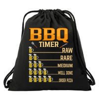 BBQ Timer Raw Rare Medium Well Done Grill Lovers Drawstring Bag