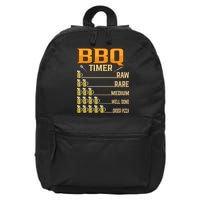 BBQ Timer Raw Rare Medium Well Done Grill Lovers 16 in Basic Backpack