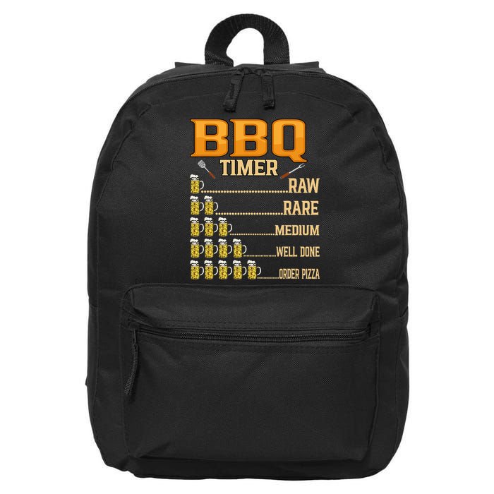 BBQ Timer Raw Rare Medium Well Done Grill Lovers 16 in Basic Backpack
