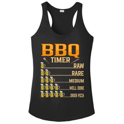 BBQ Timer Raw Rare Medium Well Done Grill Lovers Ladies PosiCharge Competitor Racerback Tank