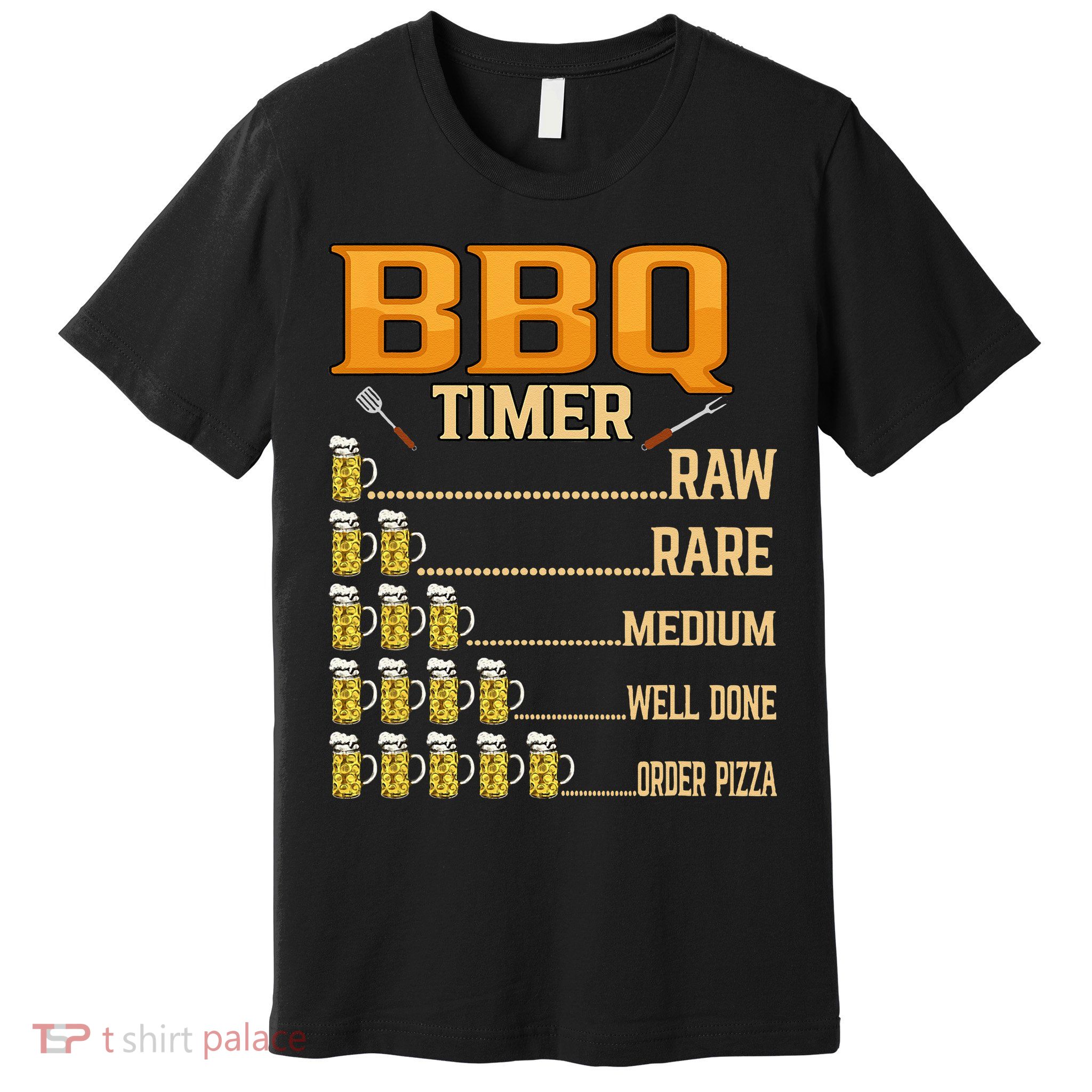 BBQ Timer Raw Rare Medium Well Done Grill Lovers Premium T-Shirt