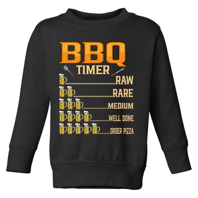 BBQ Timer Raw Rare Medium Well Done Grill Lovers Toddler Sweatshirt