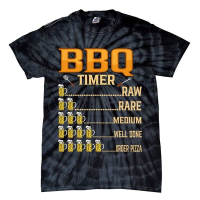 BBQ Timer Raw Rare Medium Well Done Grill Lovers Tie-Dye T-Shirt