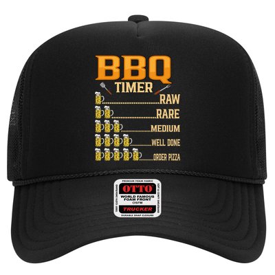 BBQ Timer Raw Rare Medium Well Done Grill Lovers Trucker Hat