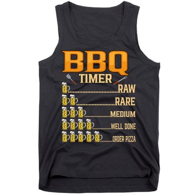 BBQ Timer Raw Rare Medium Well Done Grill Lovers Tank Top