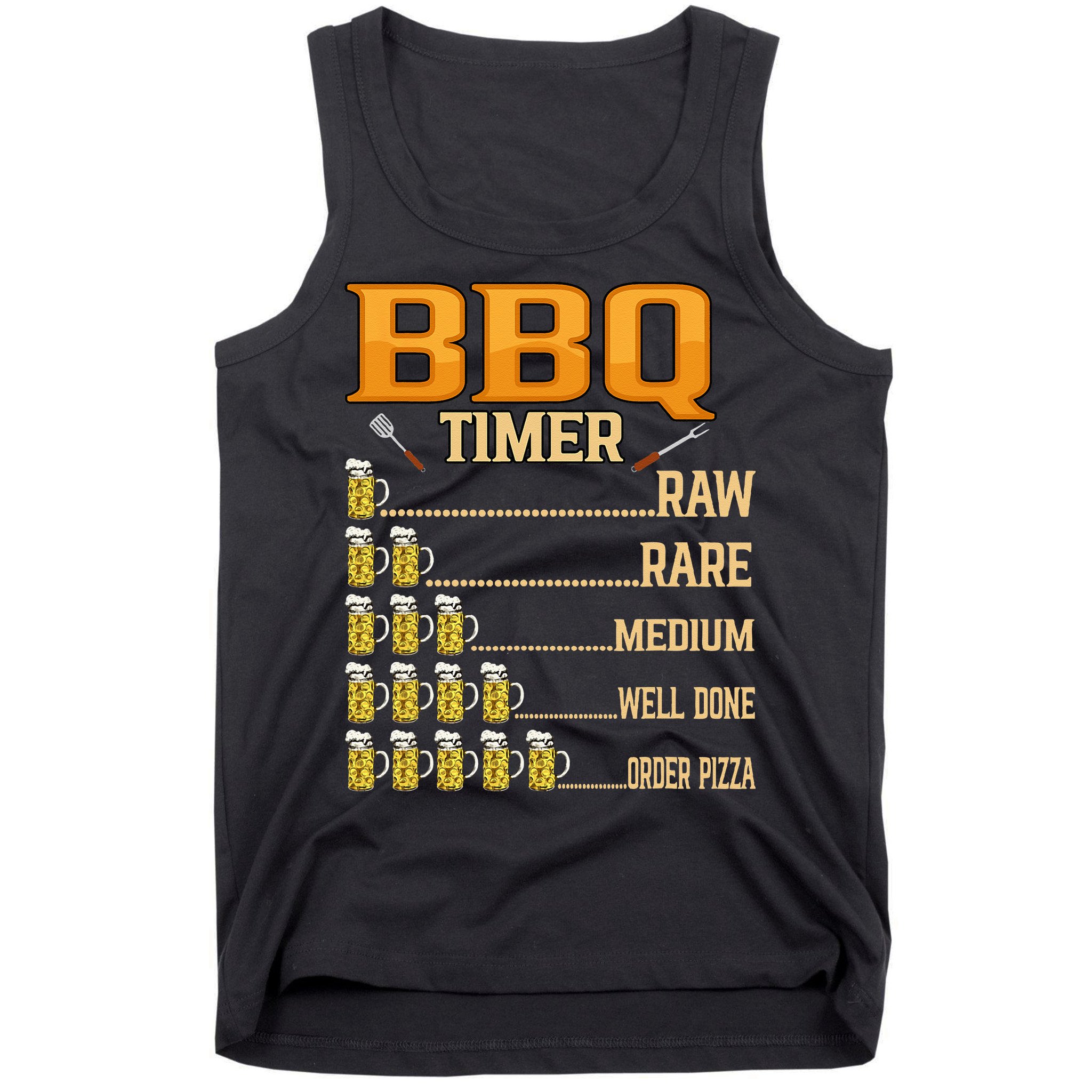 BBQ Timer Raw Rare Medium Well Done Grill Lovers Tank Top