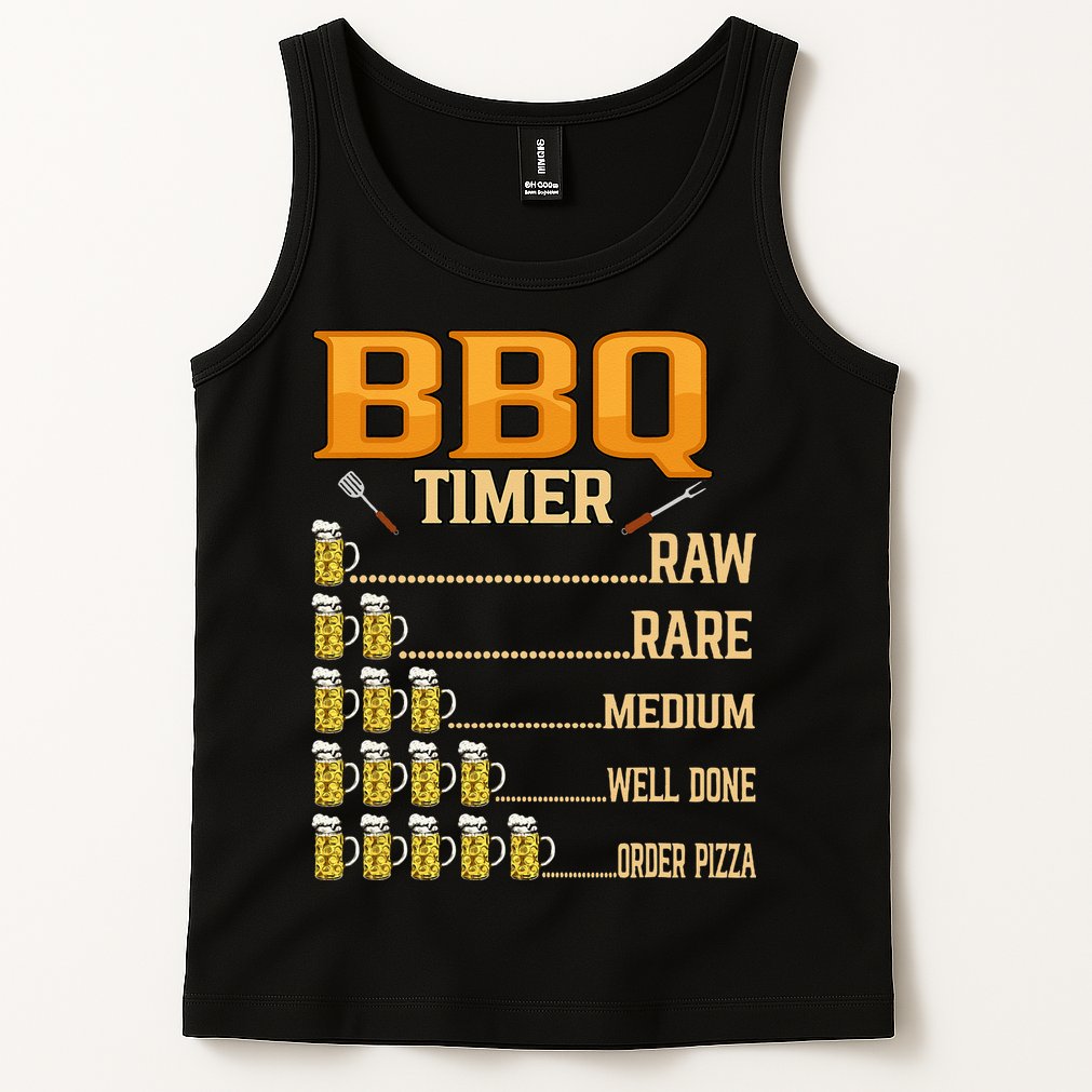 BBQ Timer Raw Rare Medium Well Done Grill Lovers Tank Top