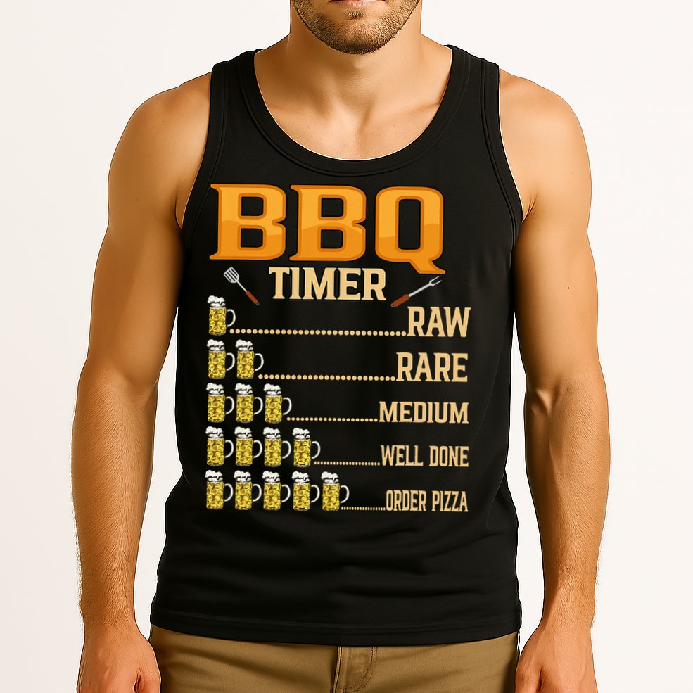 BBQ Timer Raw Rare Medium Well Done Grill Lovers Tank Top