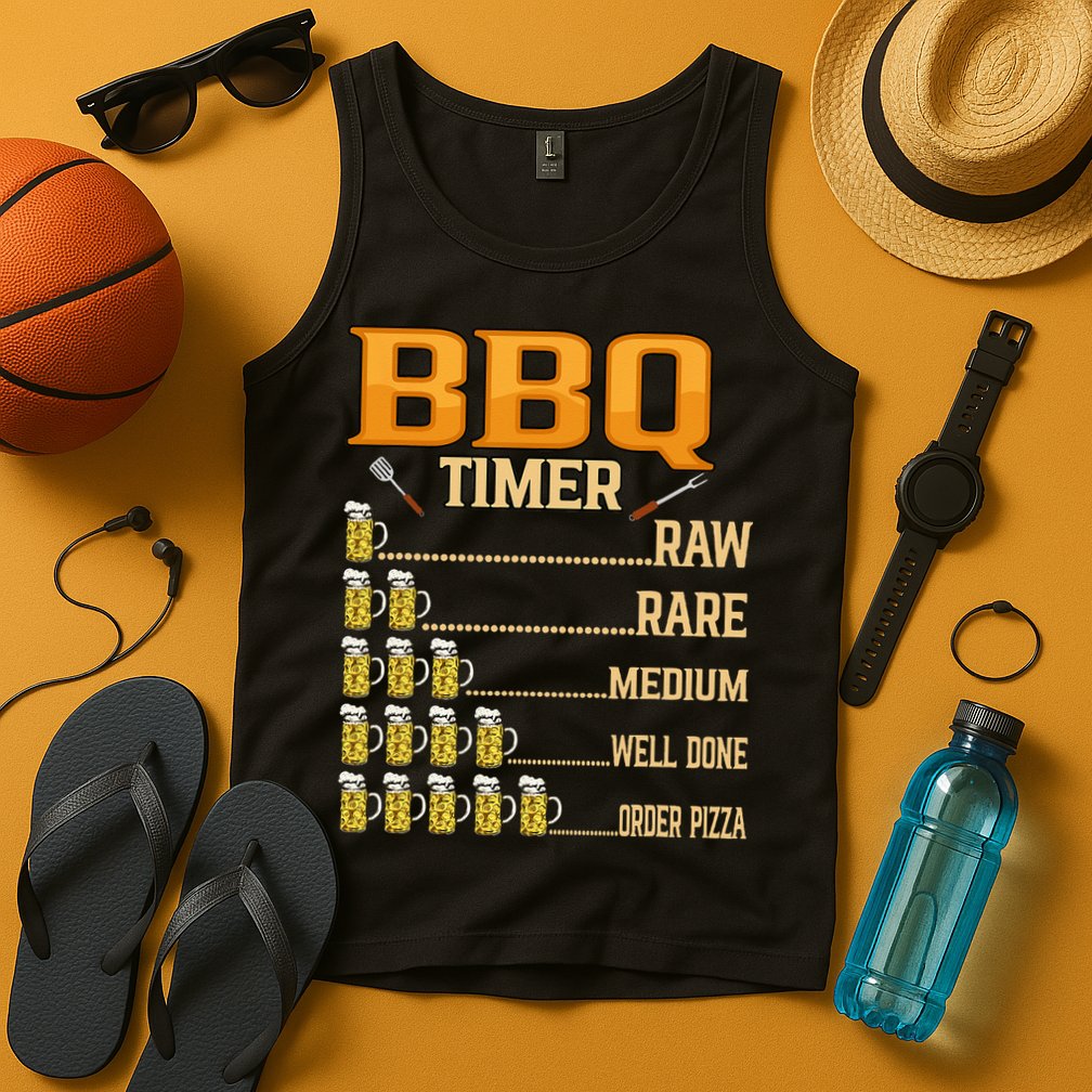 BBQ Timer Raw Rare Medium Well Done Grill Lovers Tank Top