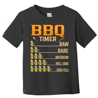 BBQ Timer Raw Rare Medium Well Done Grill Lovers Toddler T-Shirt