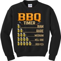 BBQ Timer Raw Rare Medium Well Done Grill Lovers Kids Sweatshirt