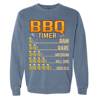 BBQ Timer Raw Rare Medium Well Done Grill Lovers Garment-Dyed Sweatshirt