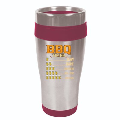 BBQ Timer Raw Rare Medium Well Done Grill Lovers 16oz Travel Tumbler