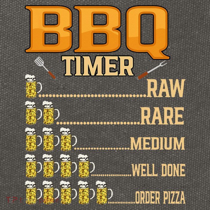 BBQ Timer Raw Rare Medium Well Done Grill Lovers Cotton Canvas Backpack