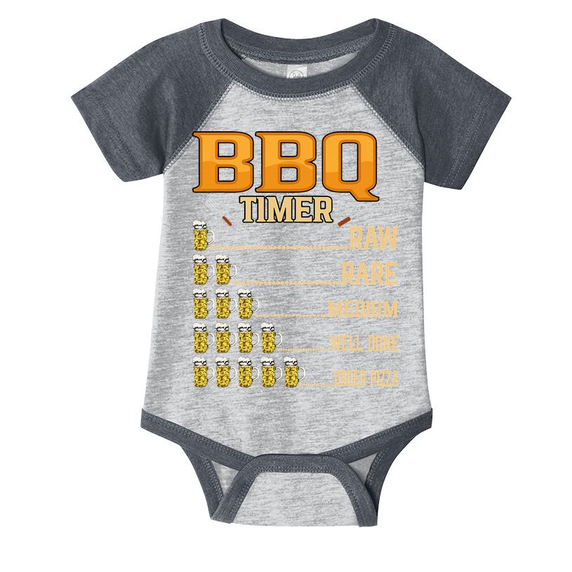 BBQ Timer Raw Rare Medium Well Done Grill Lovers Infant Baby Jersey Bodysuit