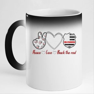 Back The Red Firefighter Wife Proud Fire Wife Gift 11oz Black Color Changing Mug