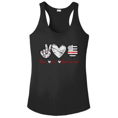 Back The Red Firefighter Wife Proud Fire Wife Gift Ladies PosiCharge Competitor Racerback Tank