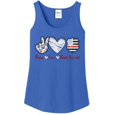 Back The Red Firefighter Wife Proud Fire Wife Gift Ladies Essential Tank