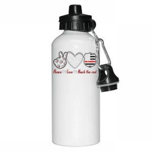 Back The Red Firefighter Wife Proud Fire Wife Gift Aluminum Water Bottle